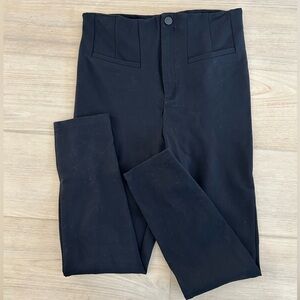 Free People Women’s Black Flat Front Pockets Skinny Leg Dress Pants